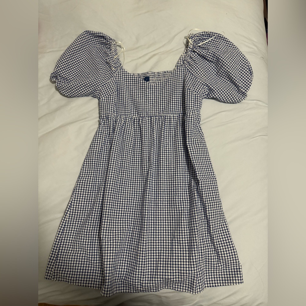 Blue gingham old navy dress